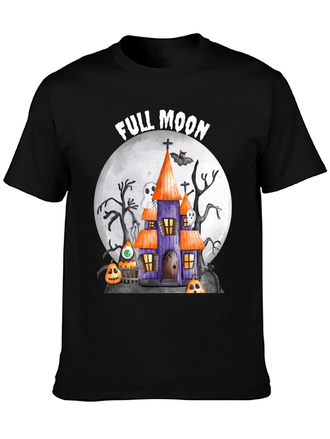 Full Moon Halloween House T-Shirt