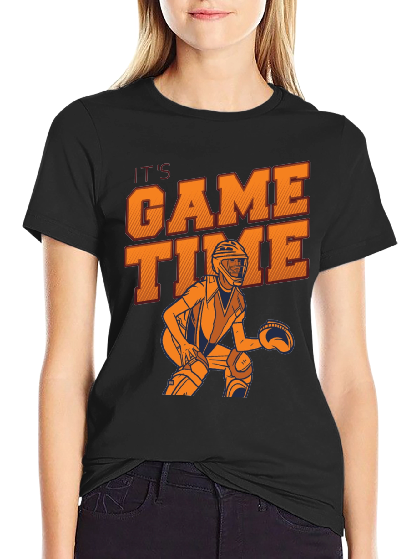 Its Game Time Black Graphic Tee