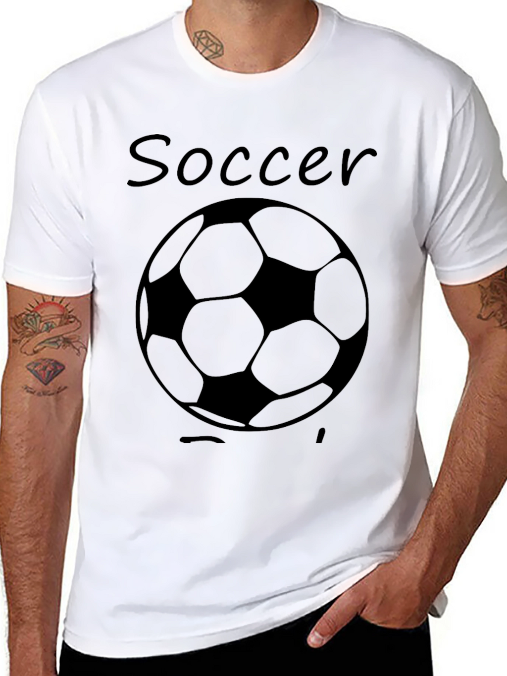 Soccer Ball Graphic Tee - Black Cotton Shirt