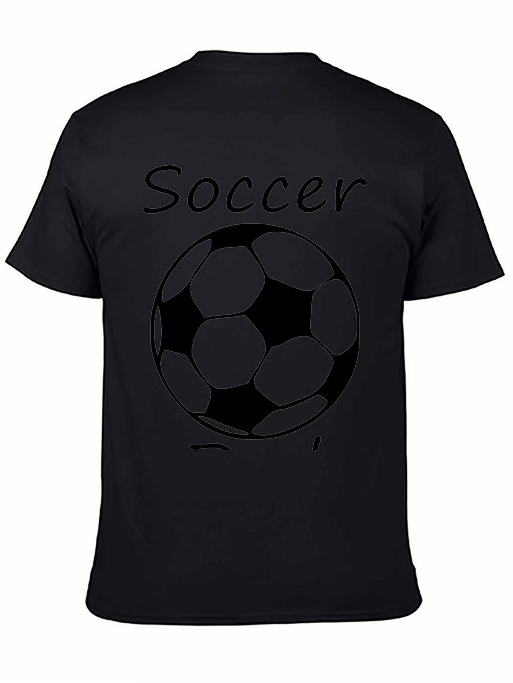 Soccer Ball Graphic Tee - Black Cotton Shirt