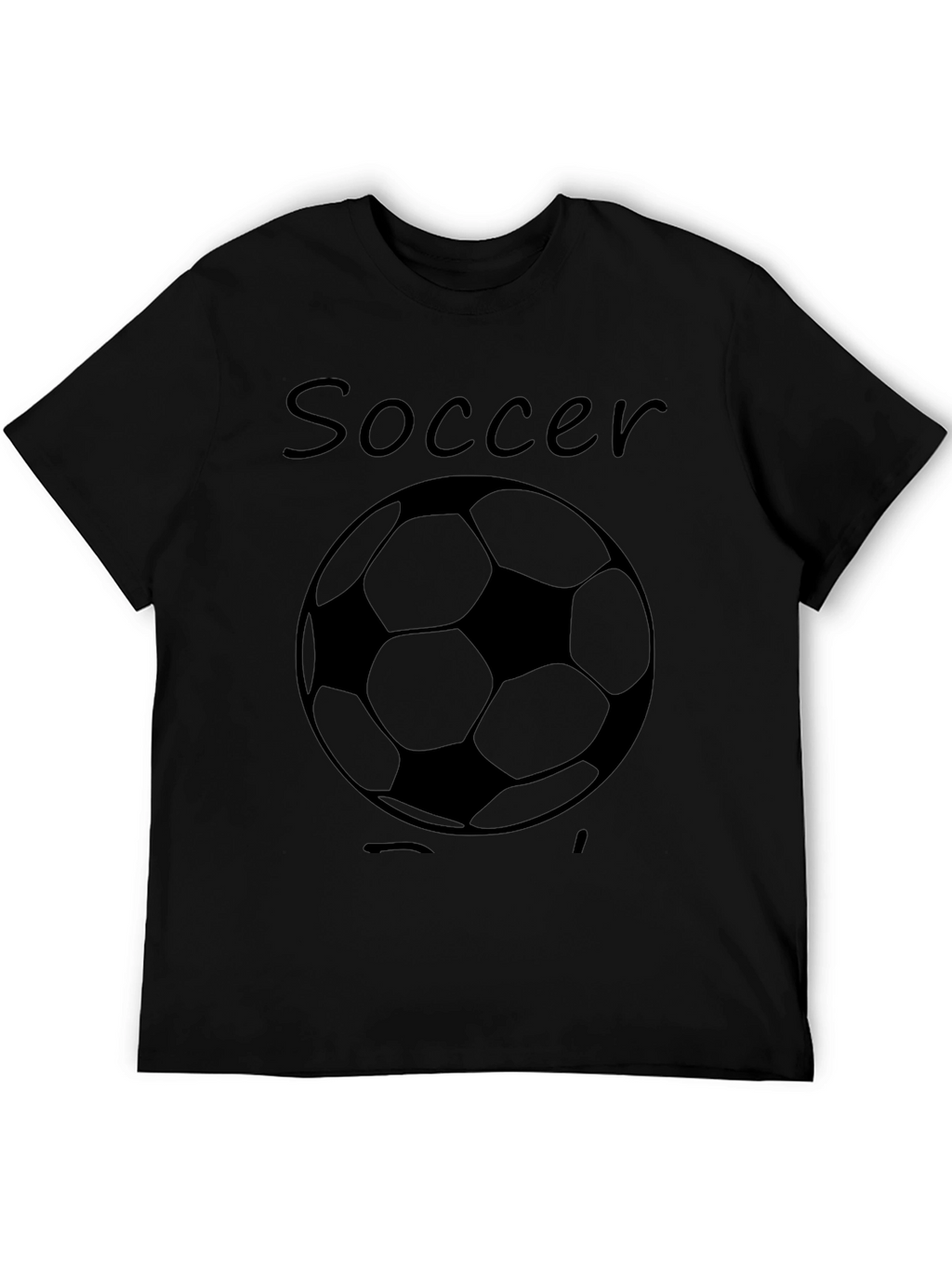 Soccer Ball Graphic Tee - Black Cotton Shirt