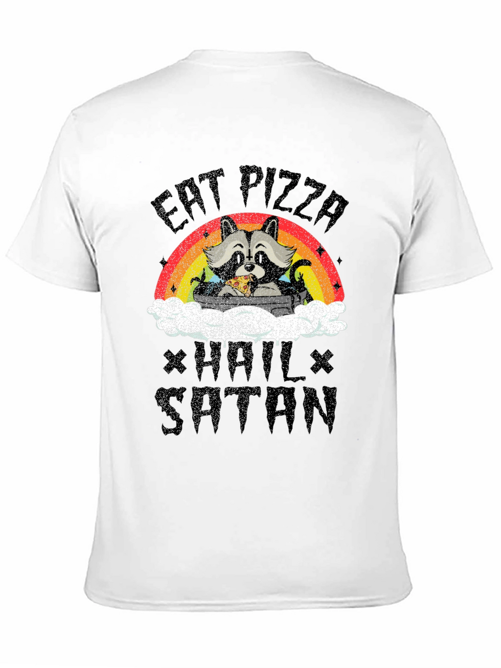 Eat Pizza Hail Satan Raccoon T-Shirt