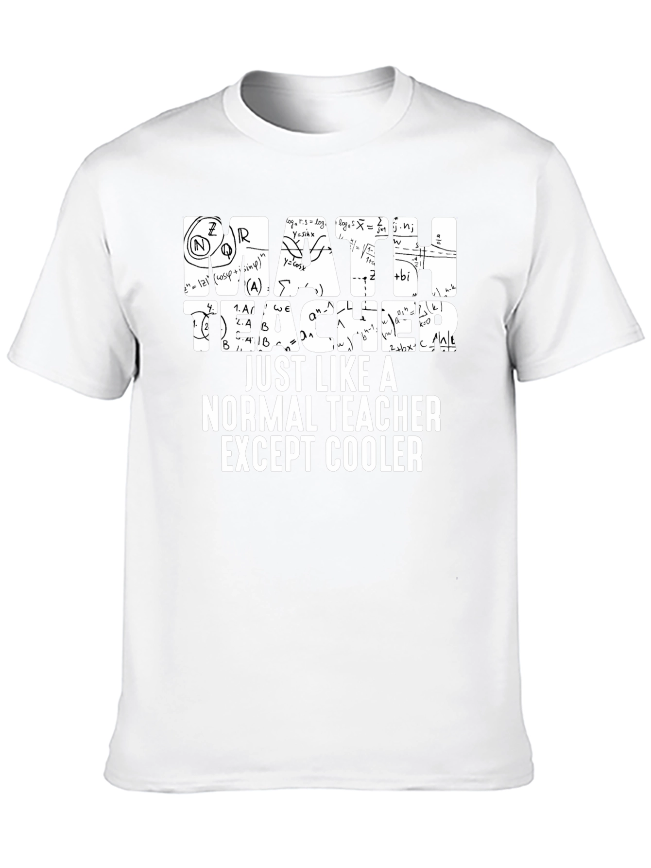 Math Teacher Cool Black T-Shirt