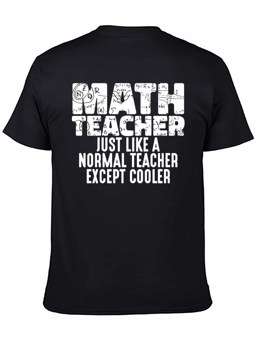 Math Teacher Cool Black T-Shirt