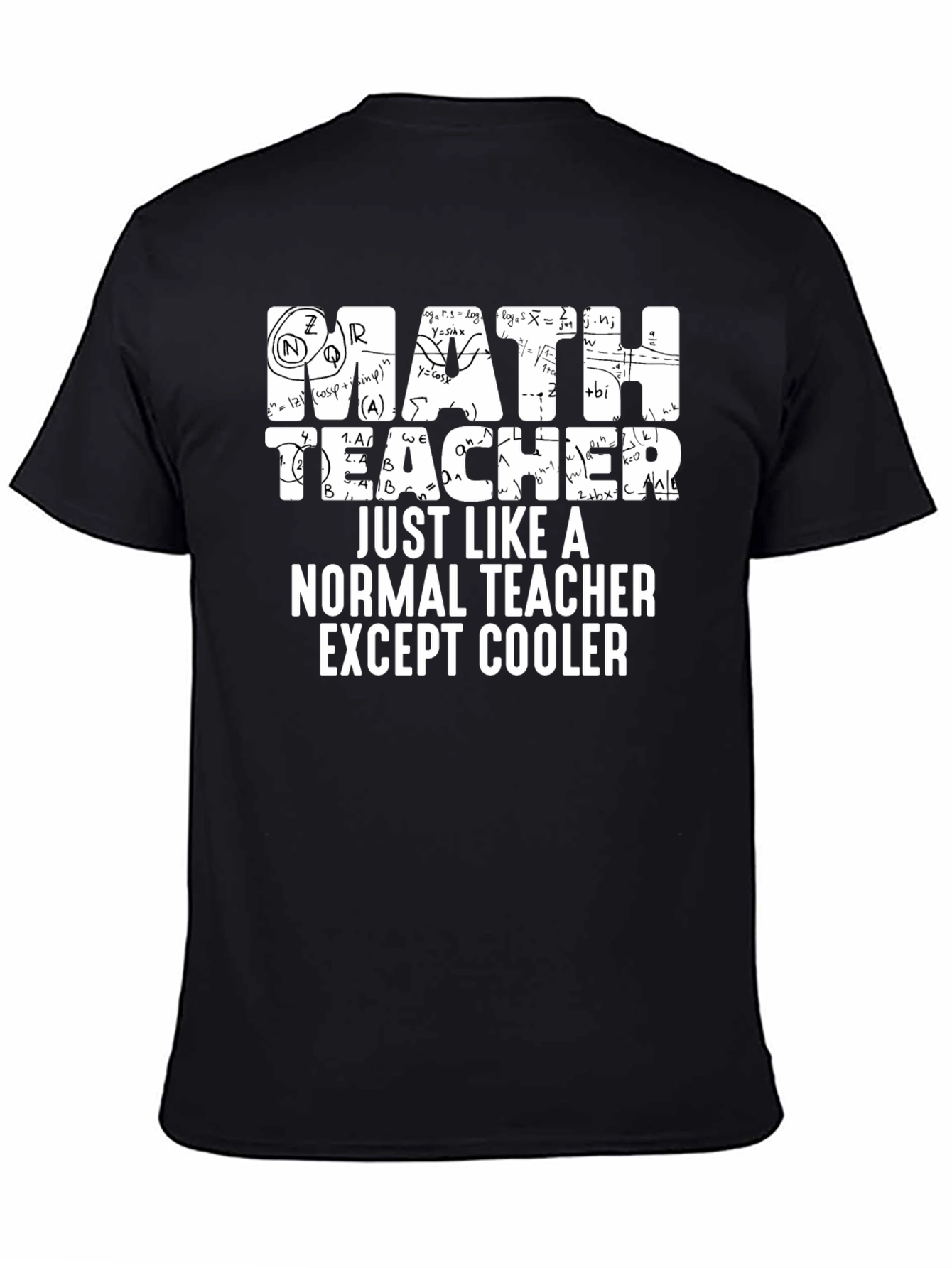 Math Teacher Cool Black T-Shirt