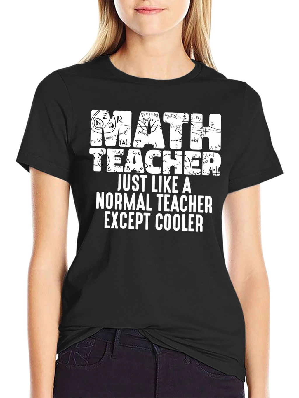 Math Teacher Cool Black T-Shirt