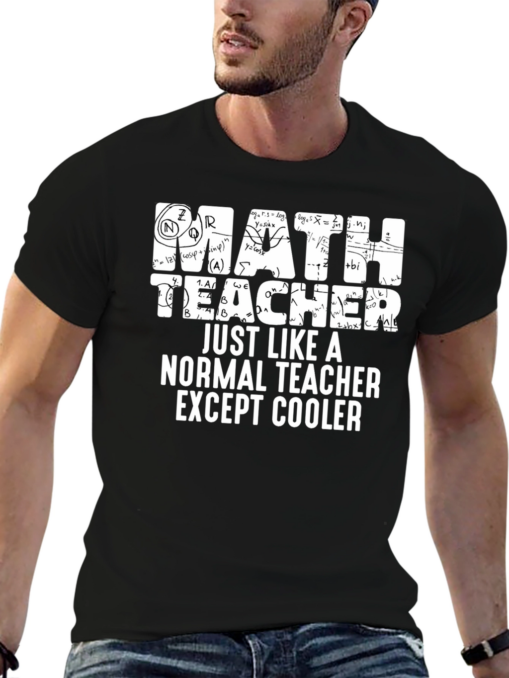 Math Teacher Cool Black T-Shirt
