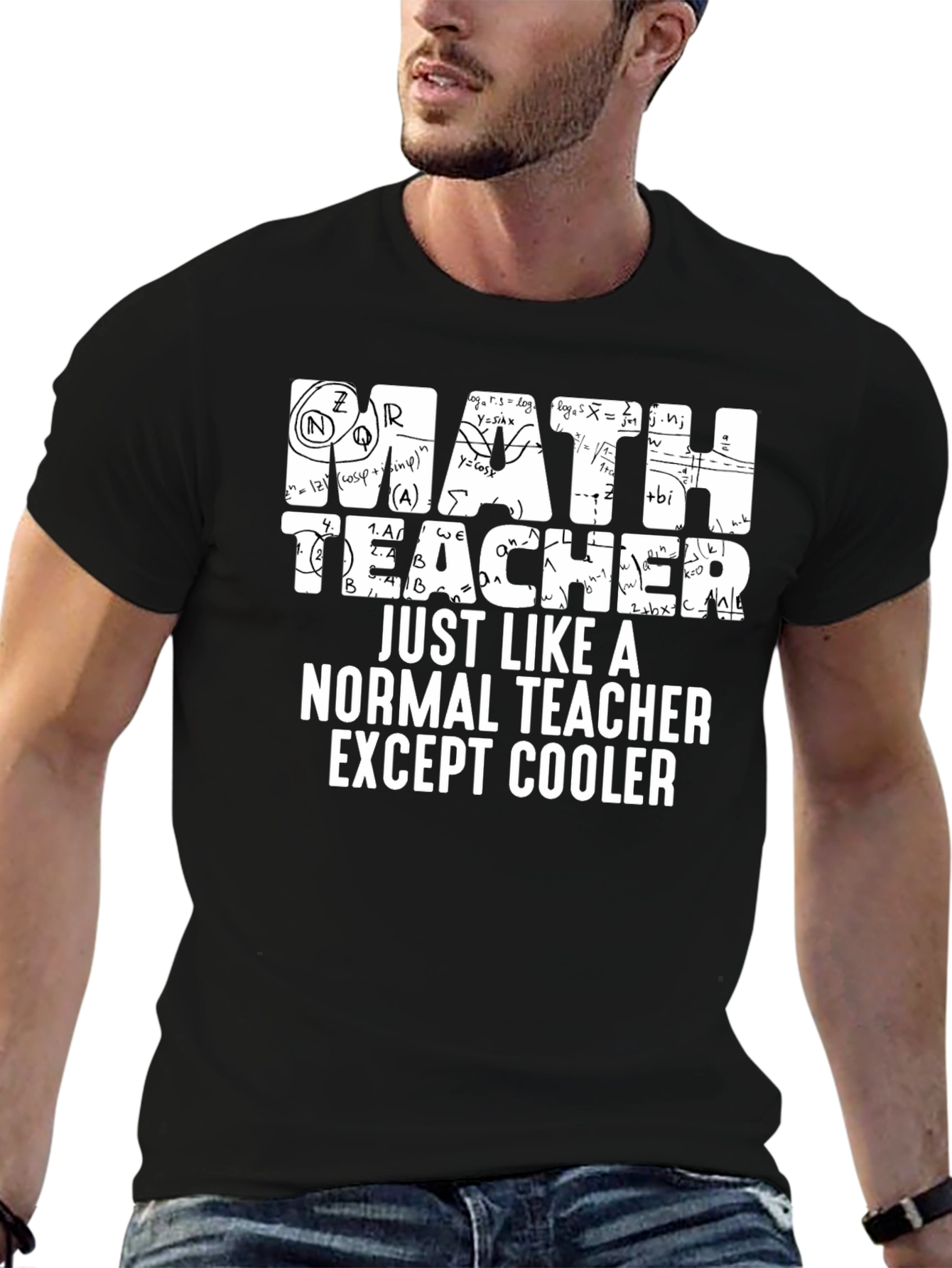 Math Teacher Cool Black T-Shirt