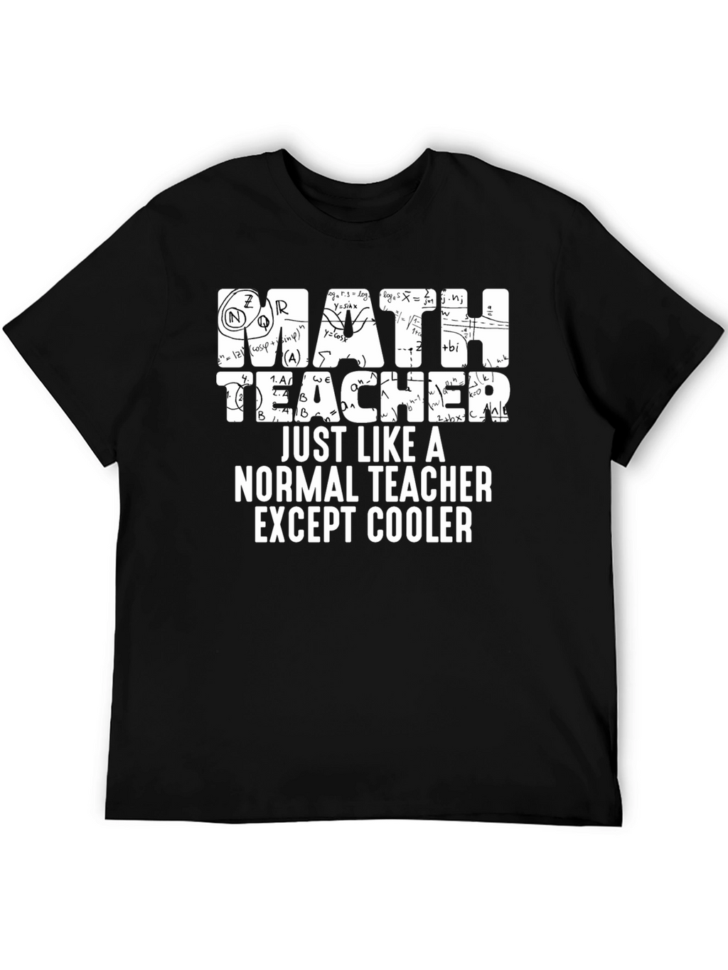Math Teacher Cool Black T-Shirt