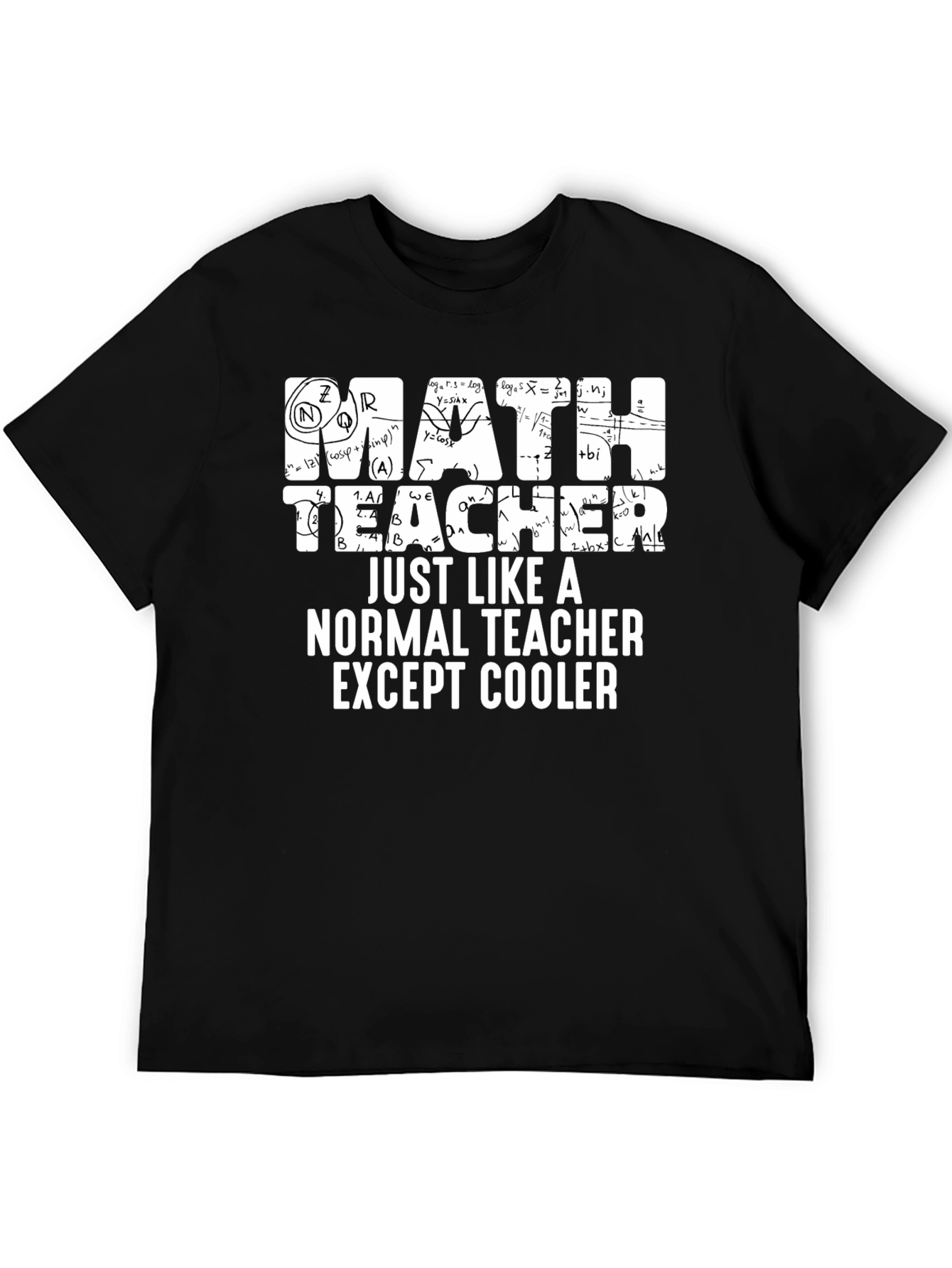 Math Teacher Cool Black T-Shirt