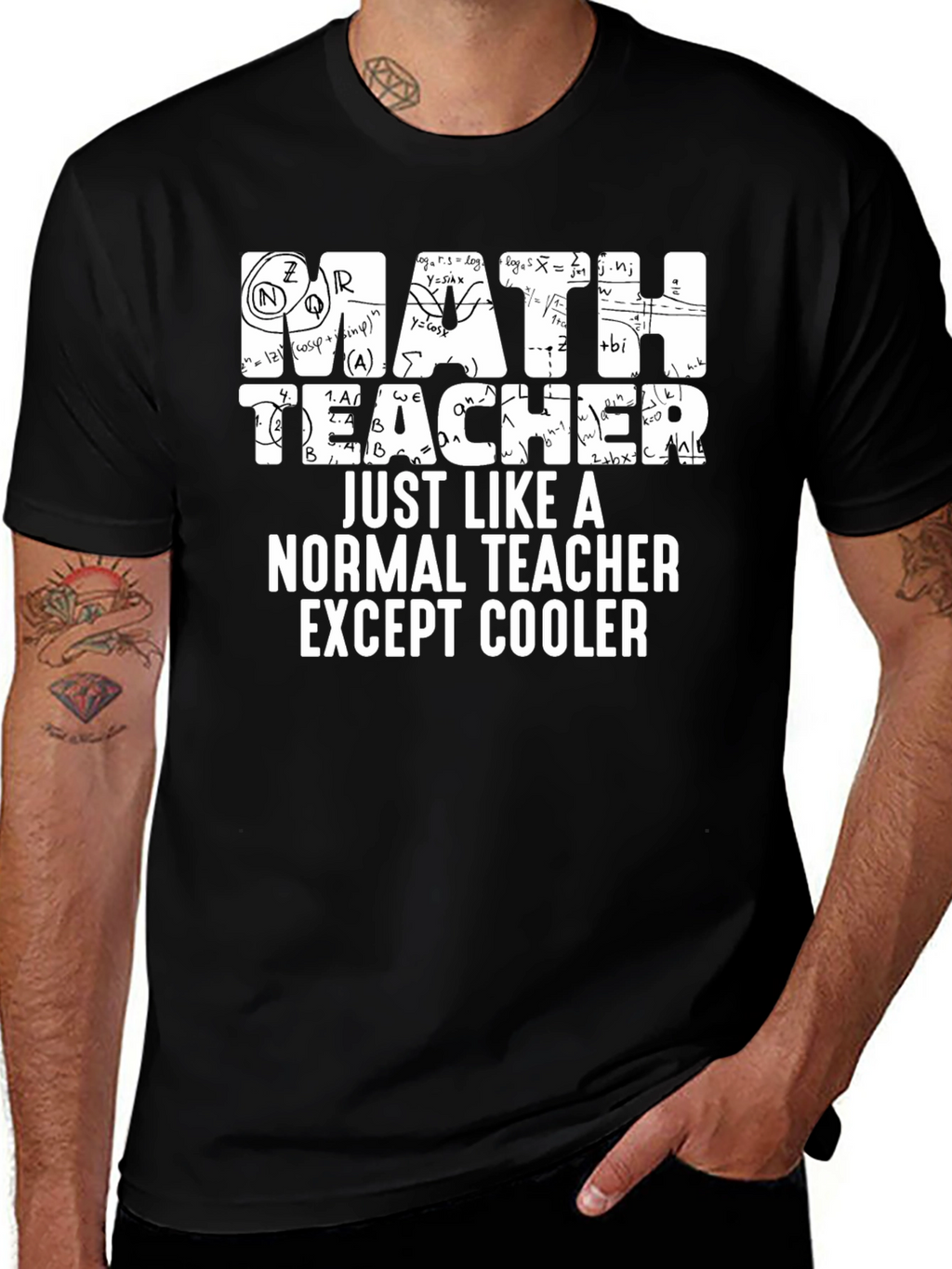 Math Teacher Cool Black T-Shirt