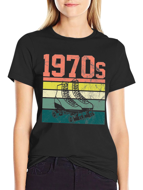 1970s Roller Skate T-Shirt Retro Design