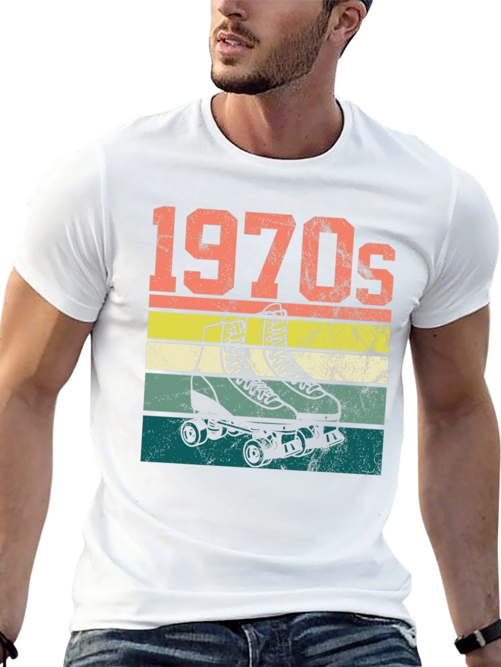 1970s Roller Skate T-Shirt Retro Design