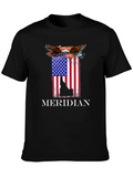 Meridian Idaho Eagle American Flag Graphic T-Shirt