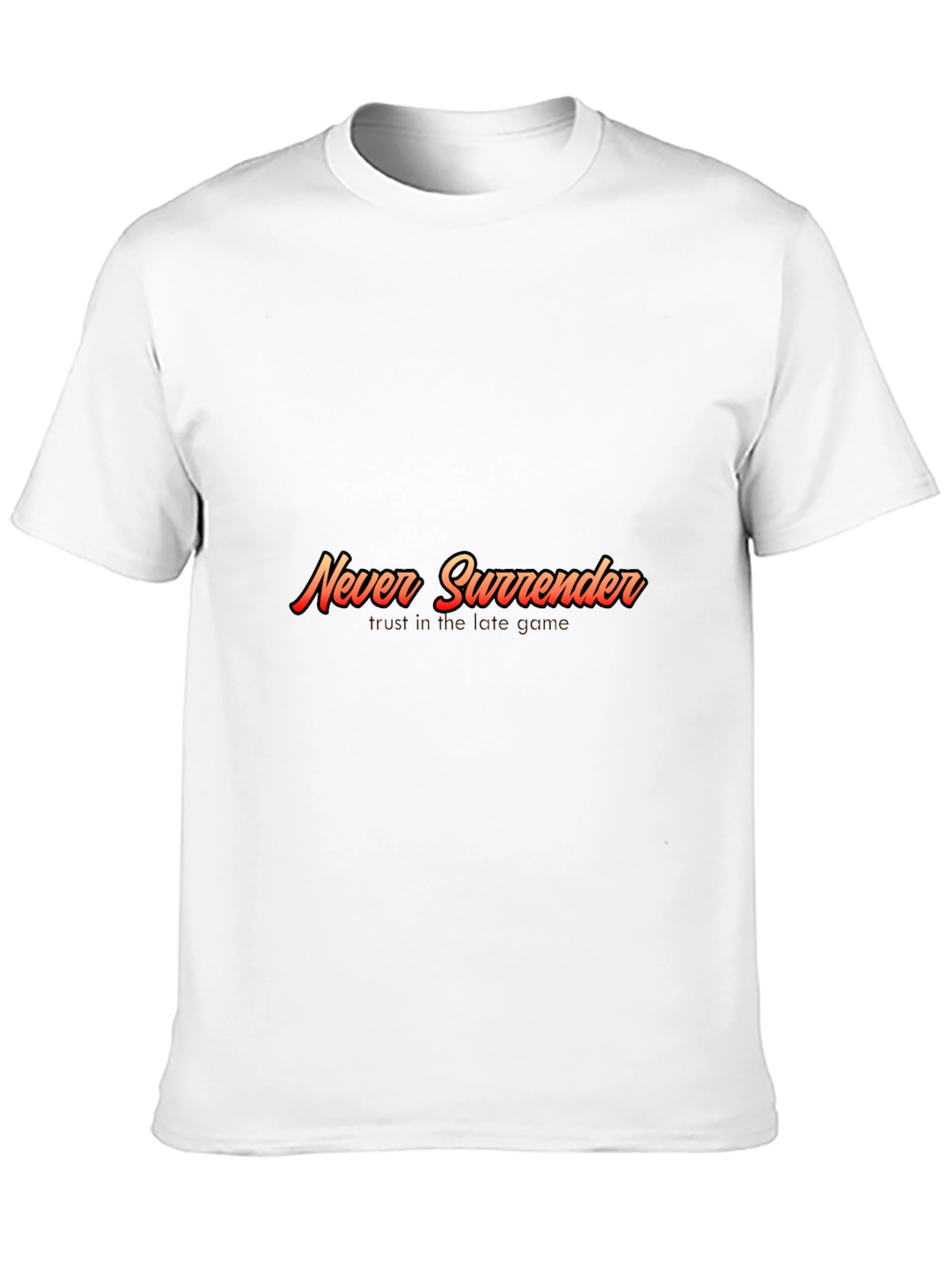 Never Surrender Graphic Tee - Motivational Black T-Shirt