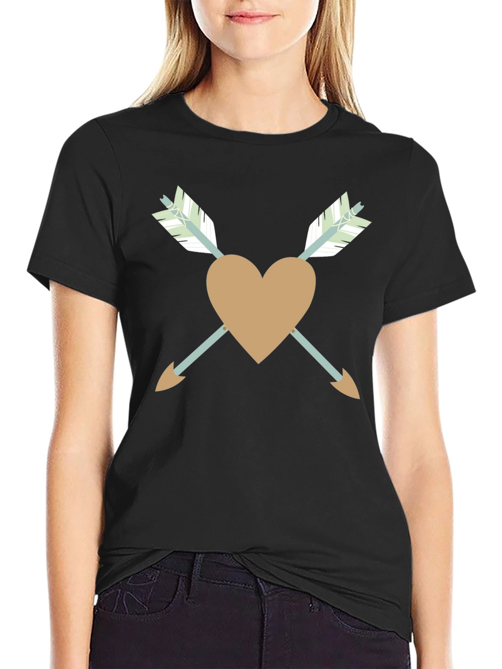 Heart and Arrows Black T-Shirt