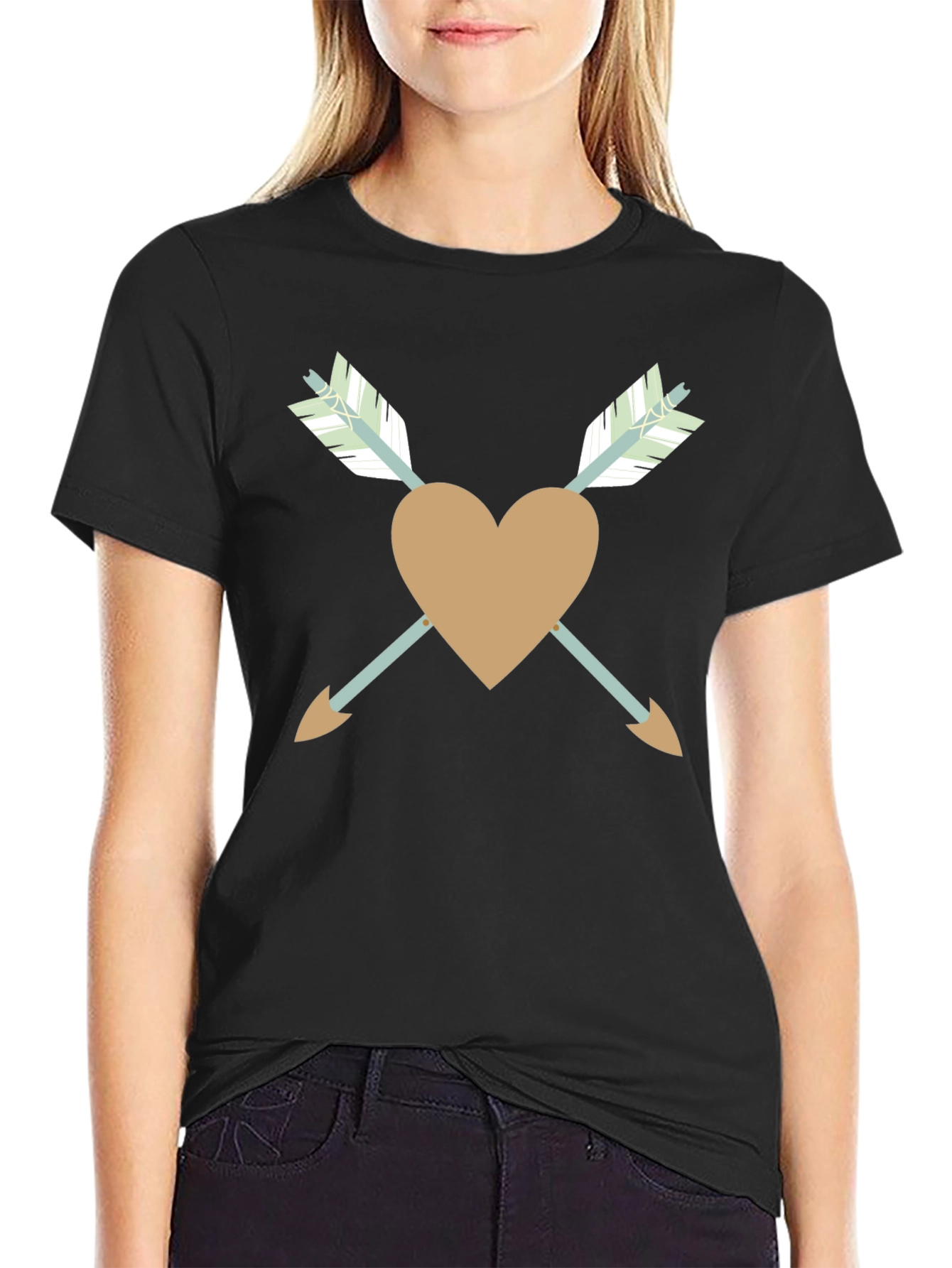 Heart and Arrows Black T-Shirt