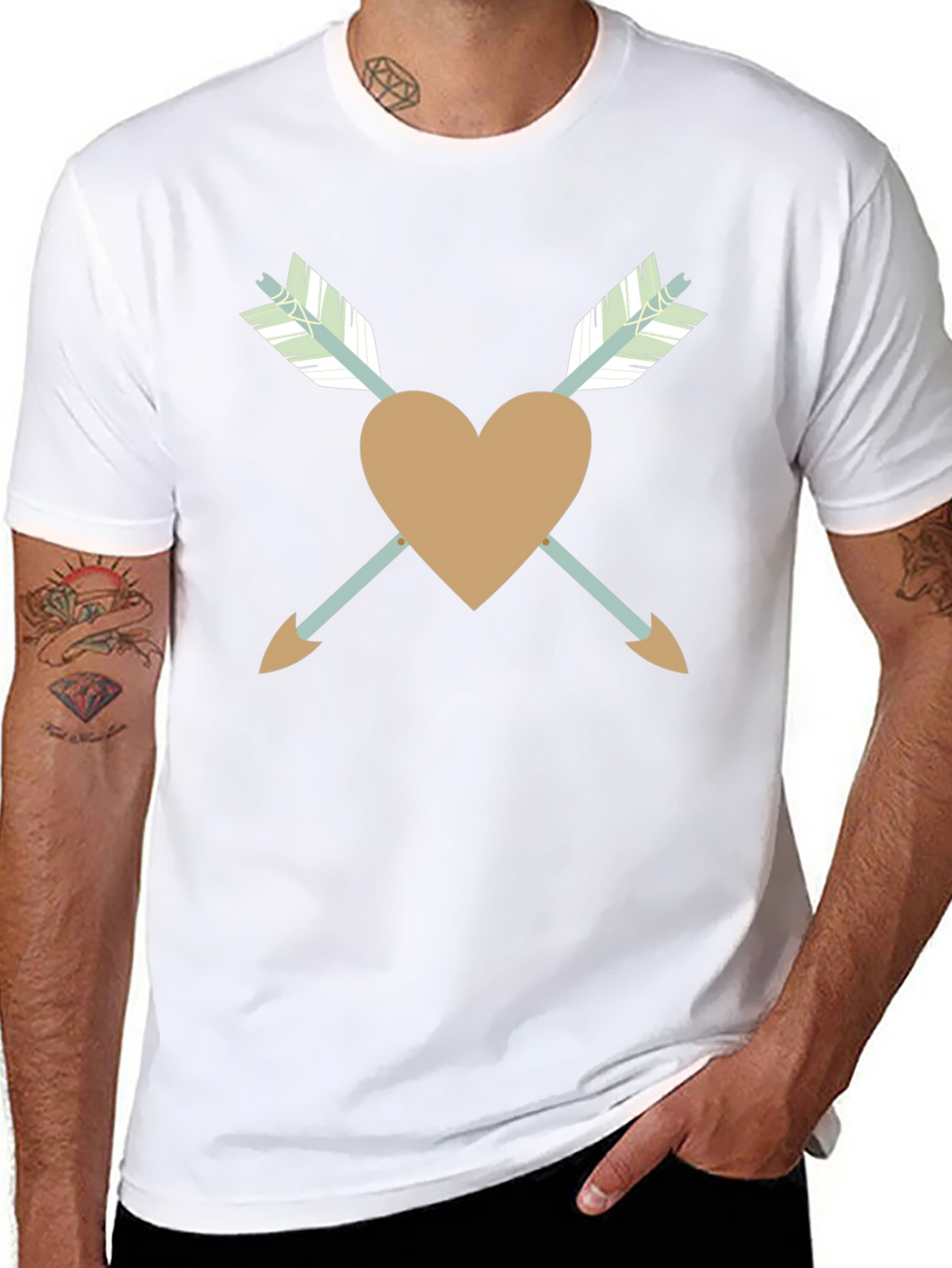 Heart and Arrows Black T-Shirt