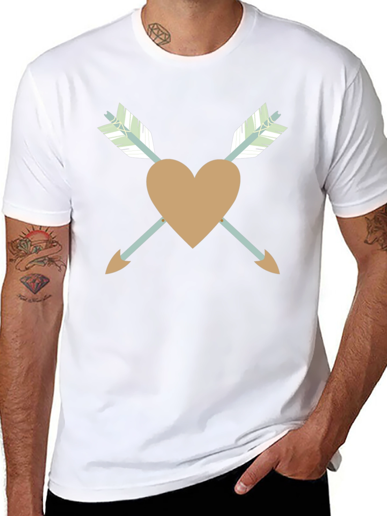 Heart and Arrows Black T-Shirt