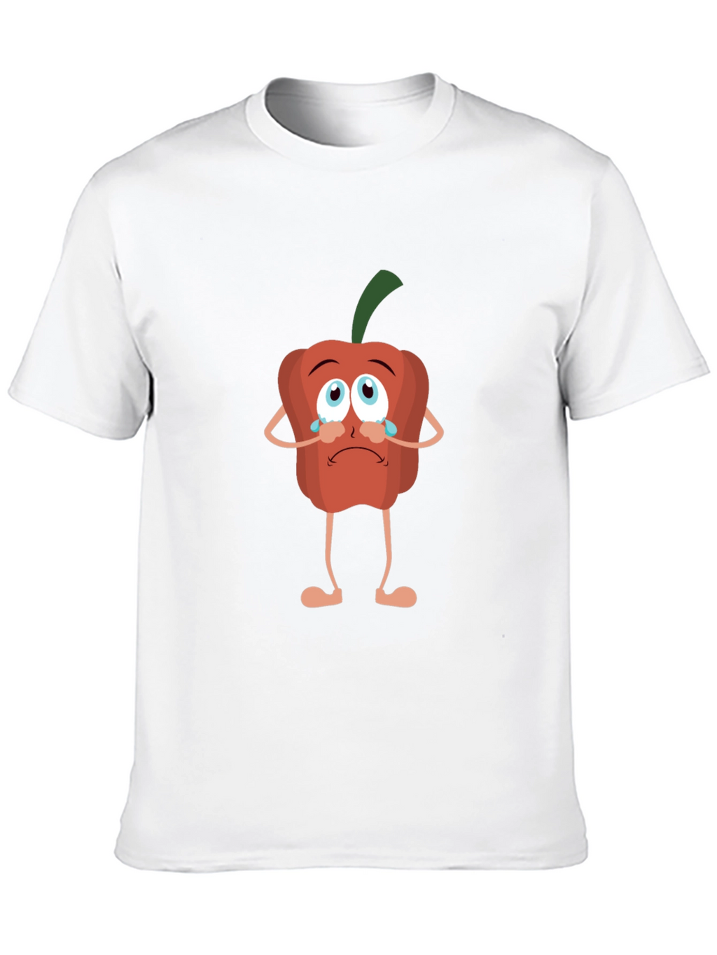 Sad Pepper Cartoon Black T-Shirt