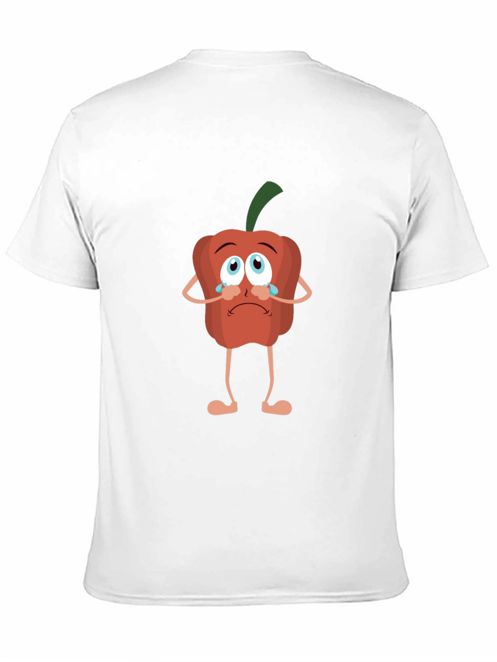 Sad Pepper Cartoon Black T-Shirt