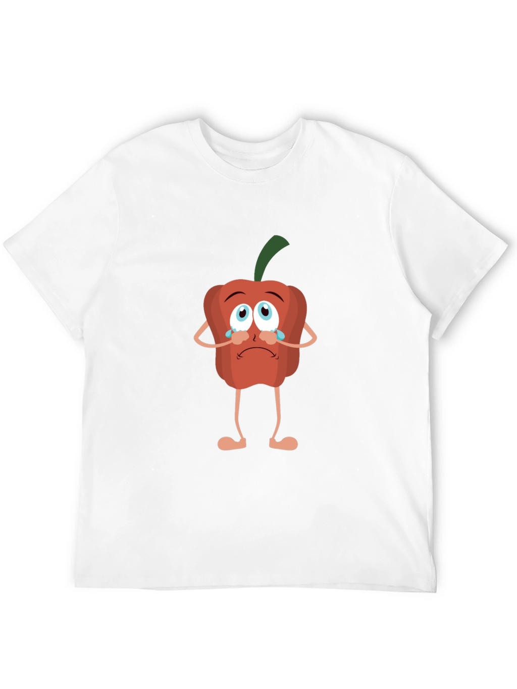 Sad Pepper Cartoon Black T-Shirt