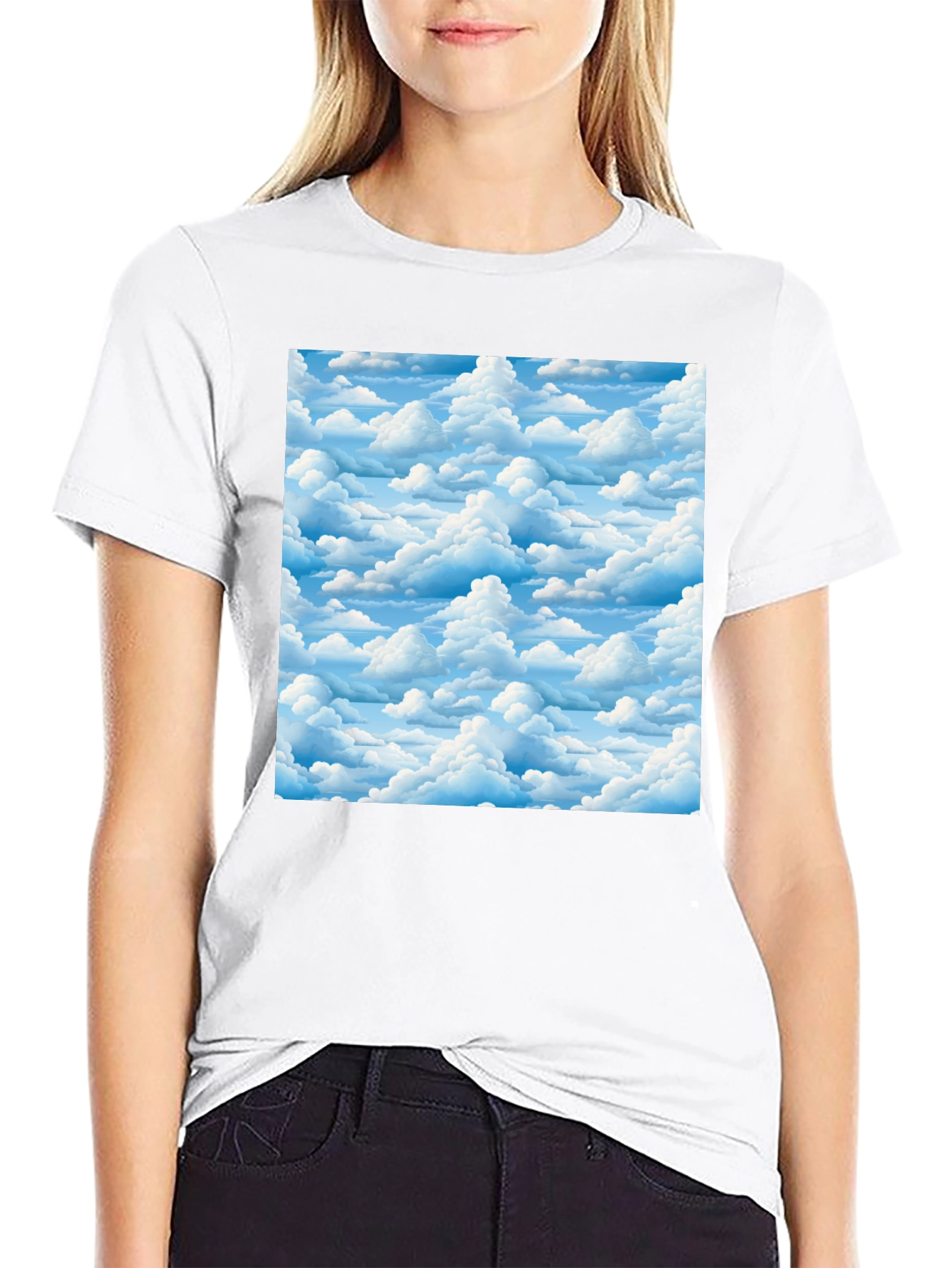 Cloudscape Print Black T-Shirt