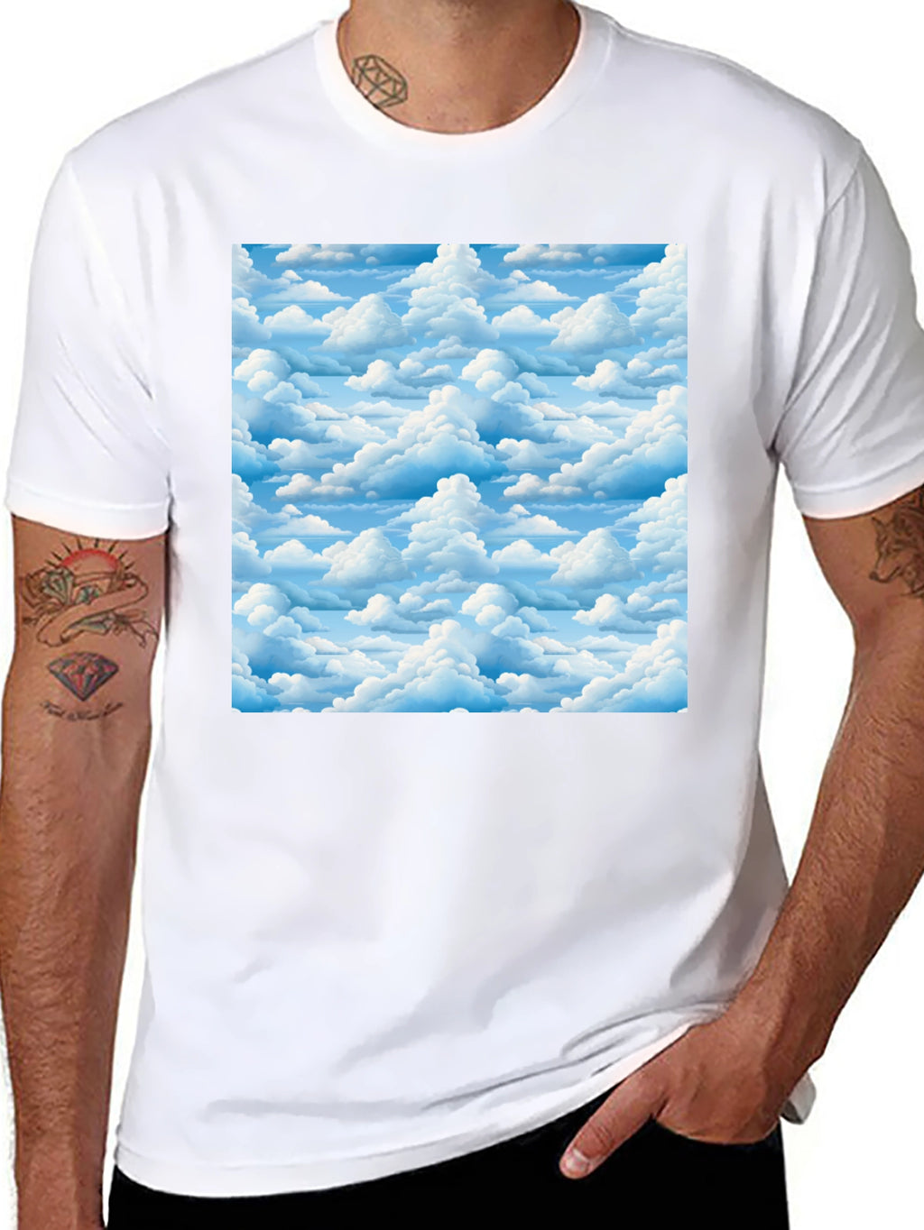 Cloudscape Print Black T-Shirt