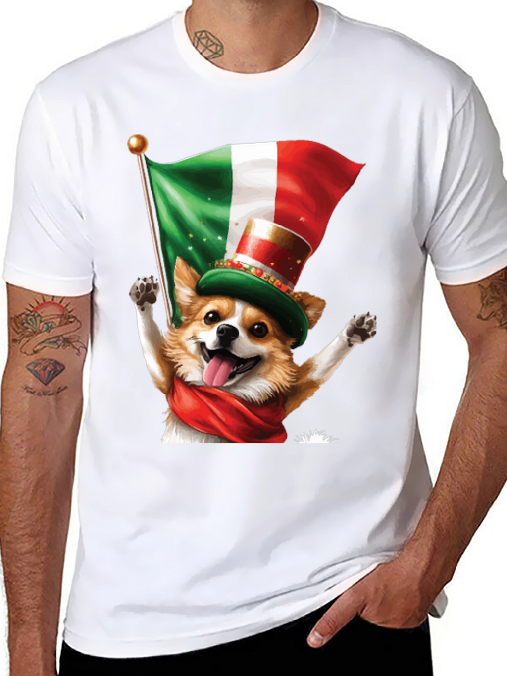 Italian Pride Dog Graphic Tee - St. Patricks Day