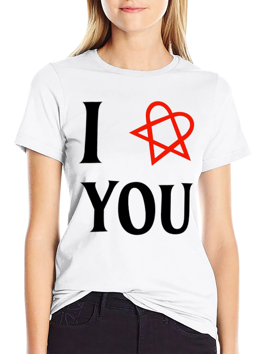 I Heart You T-Shirt - Black Cotton Graphic Tee