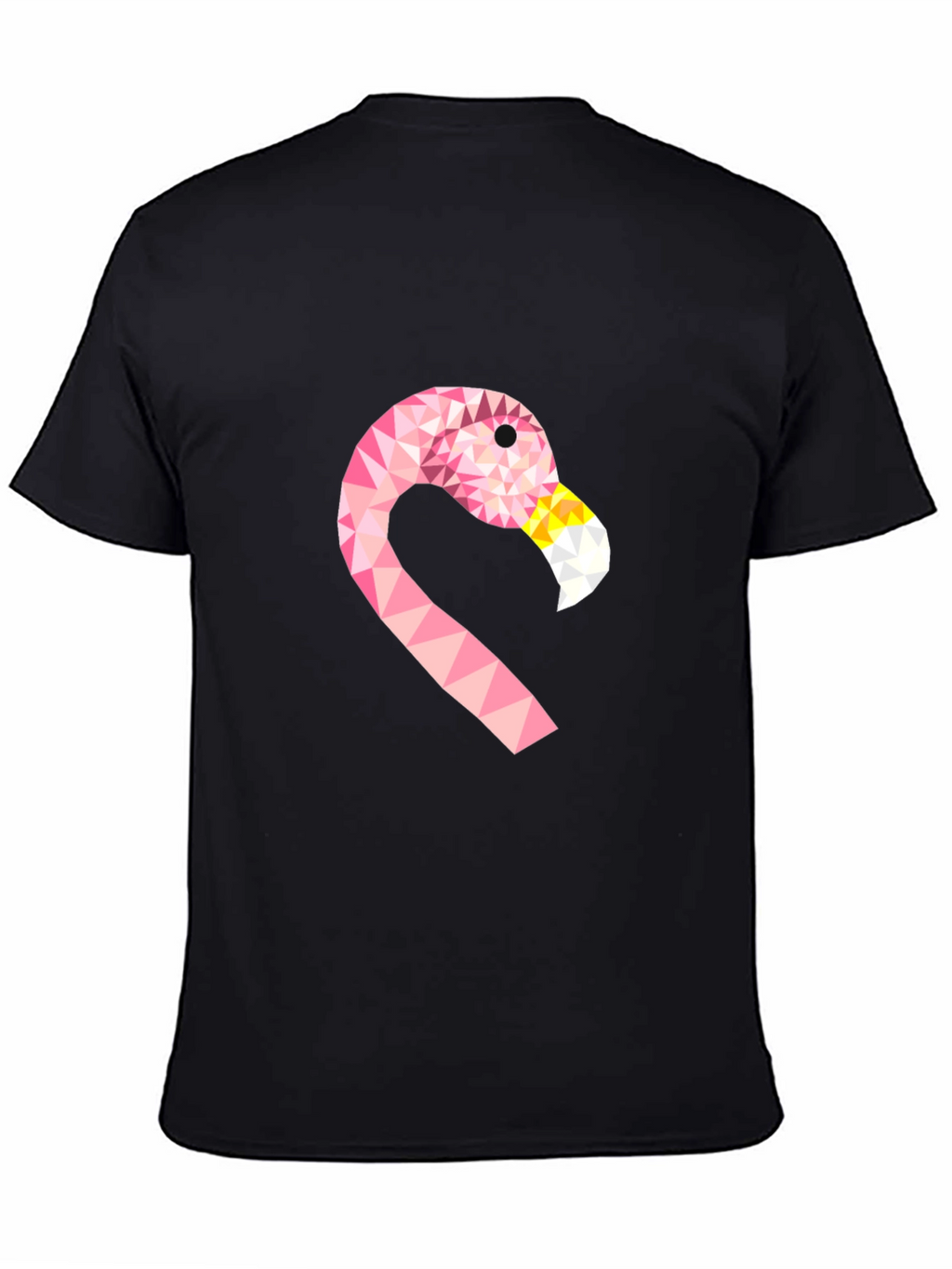 Geometric Flamingo Tee - Black Cotton Blend