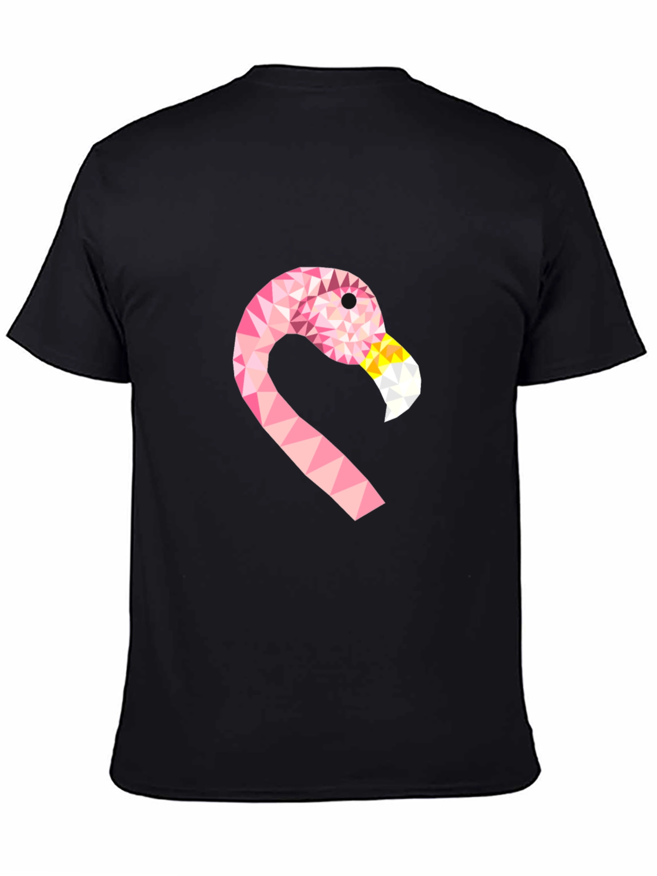Geometric Flamingo Tee - Black Cotton Blend