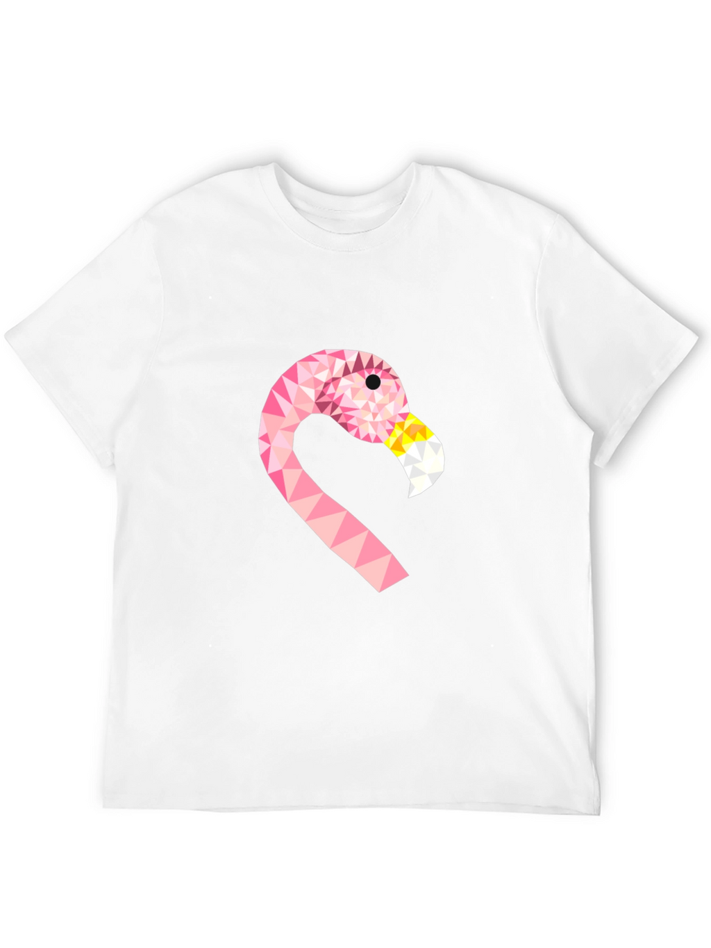 Geometric Flamingo Tee - Black Cotton Blend