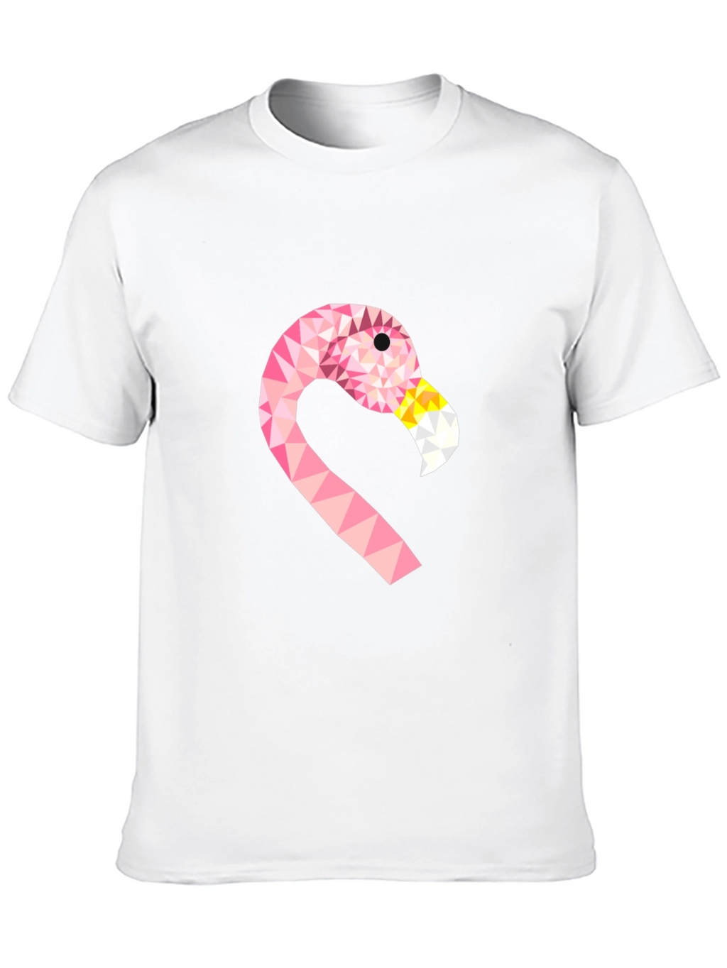Geometric Flamingo Tee - Black Cotton Blend