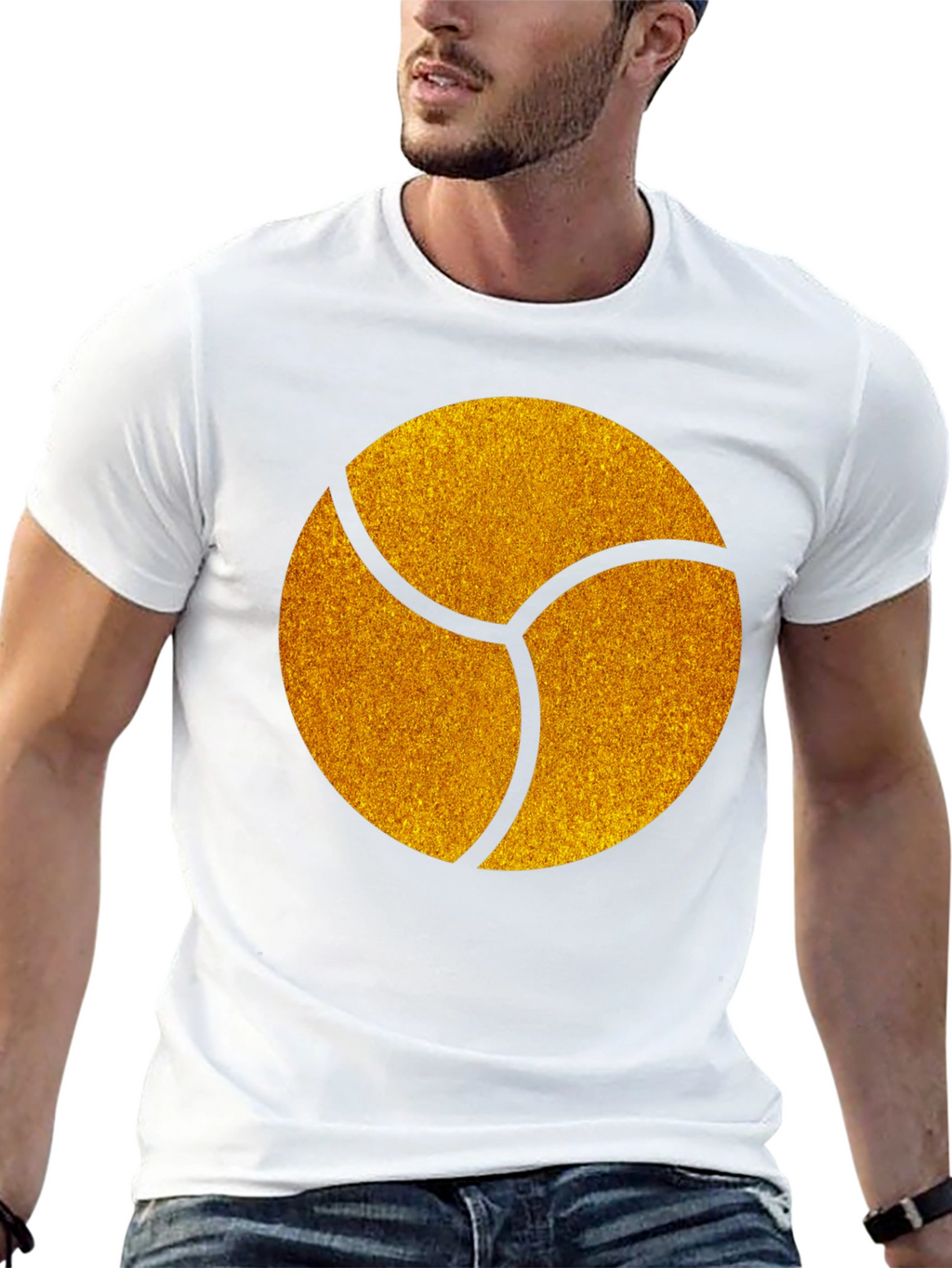 Graphic Tee - Gold Trefoil Design - Black