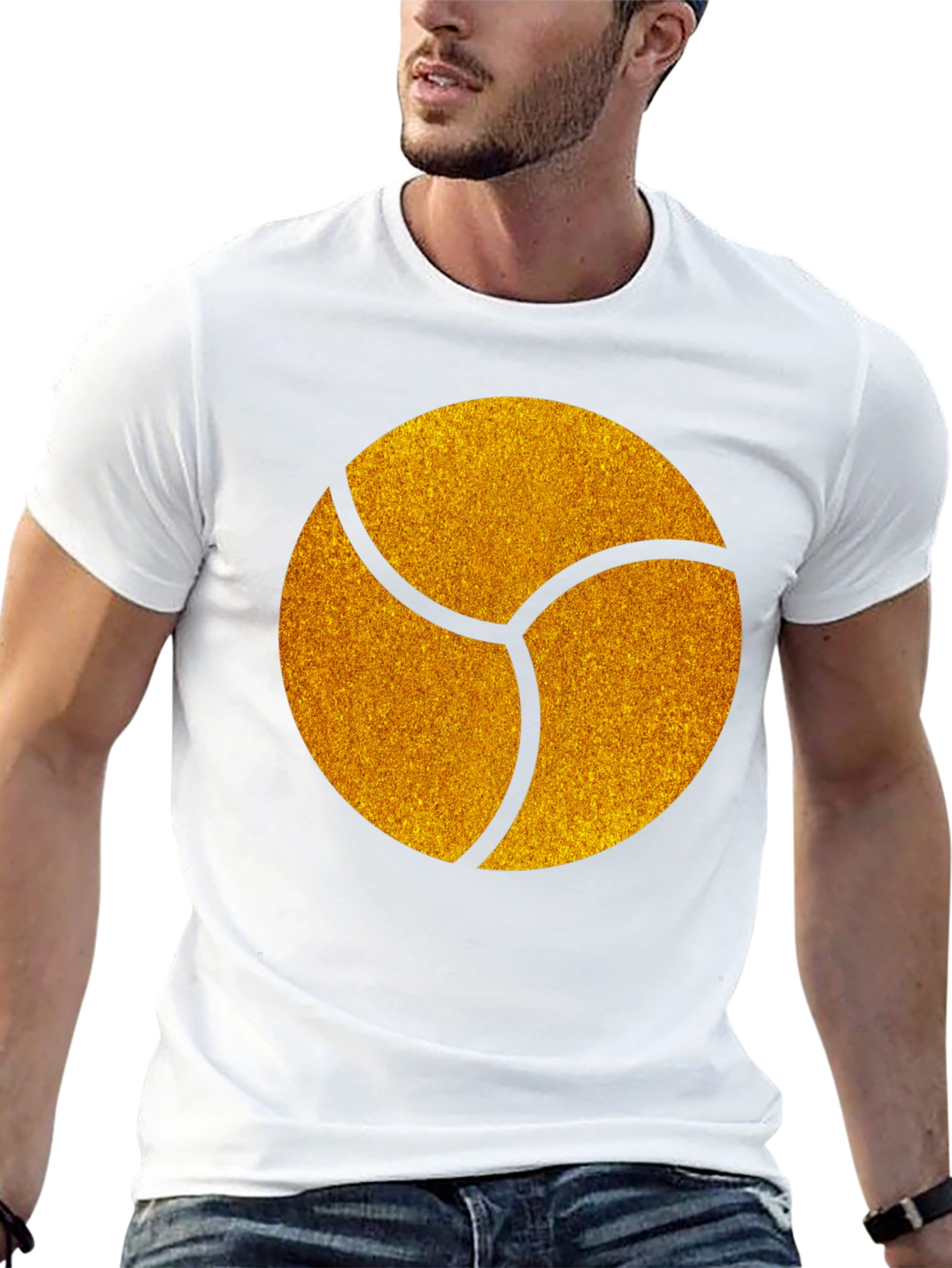 Graphic Tee - Gold Trefoil Design - Black