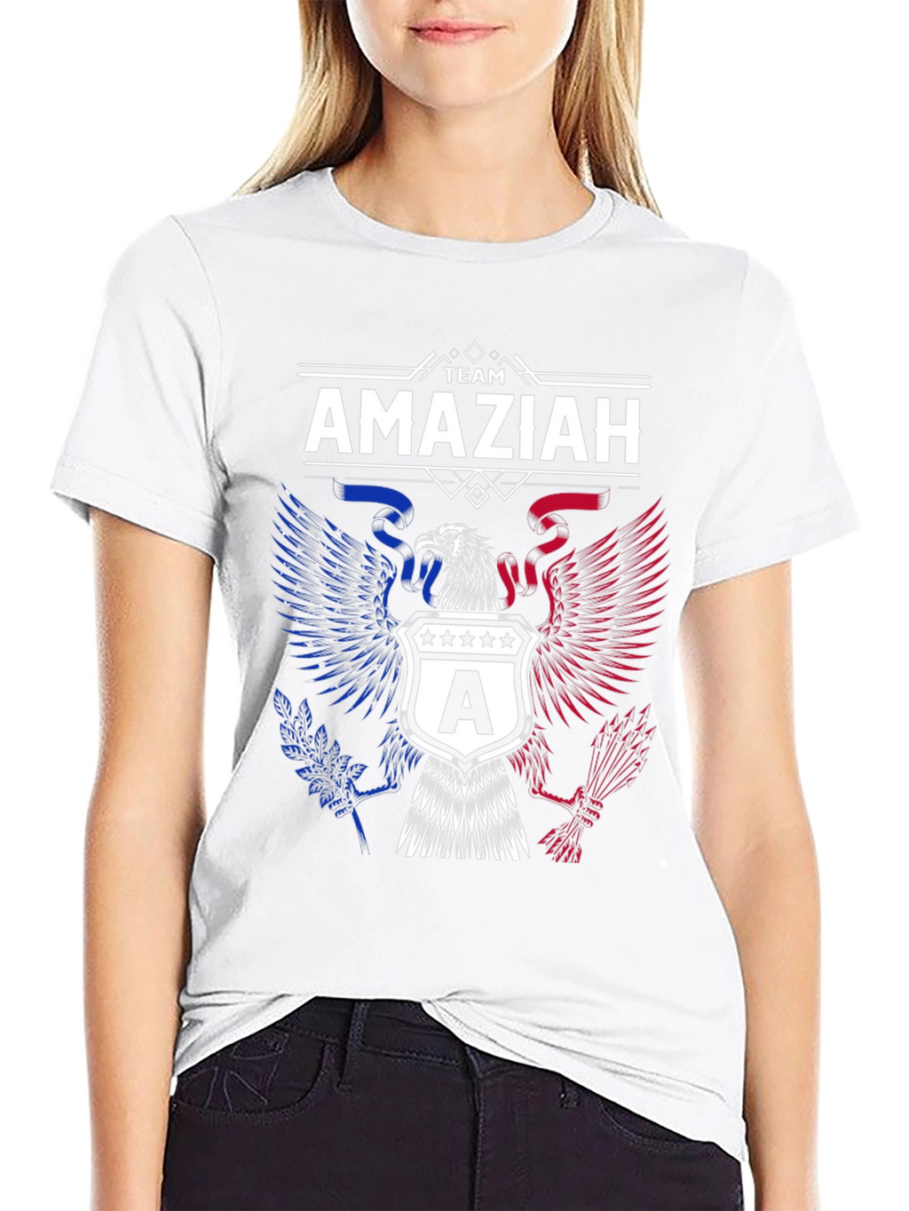 Team Amaziah T-Shirt | Patriotic Eagle Crest Design