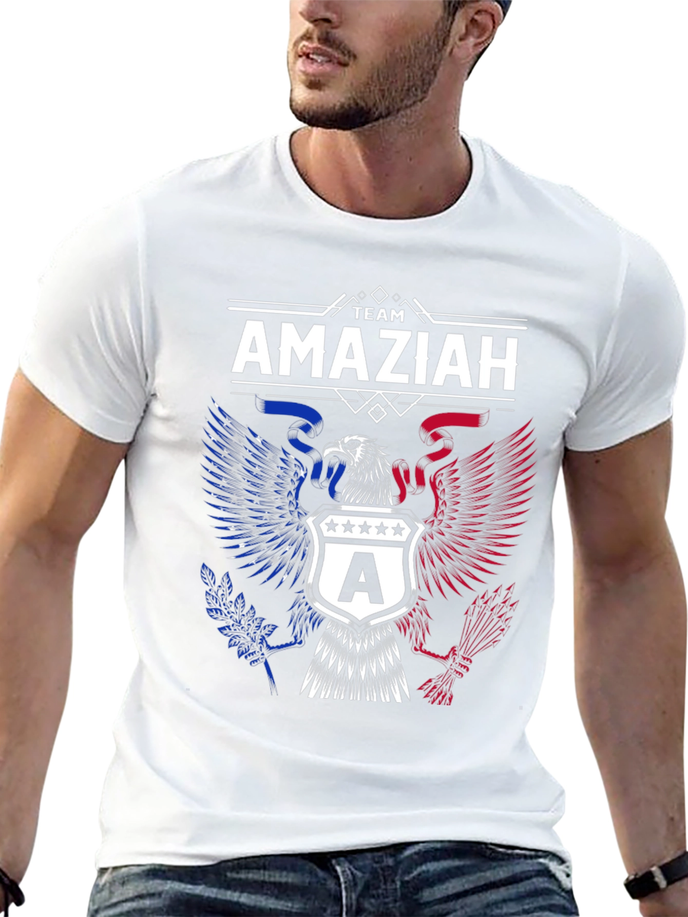 Team Amaziah T-Shirt | Patriotic Eagle Crest Design