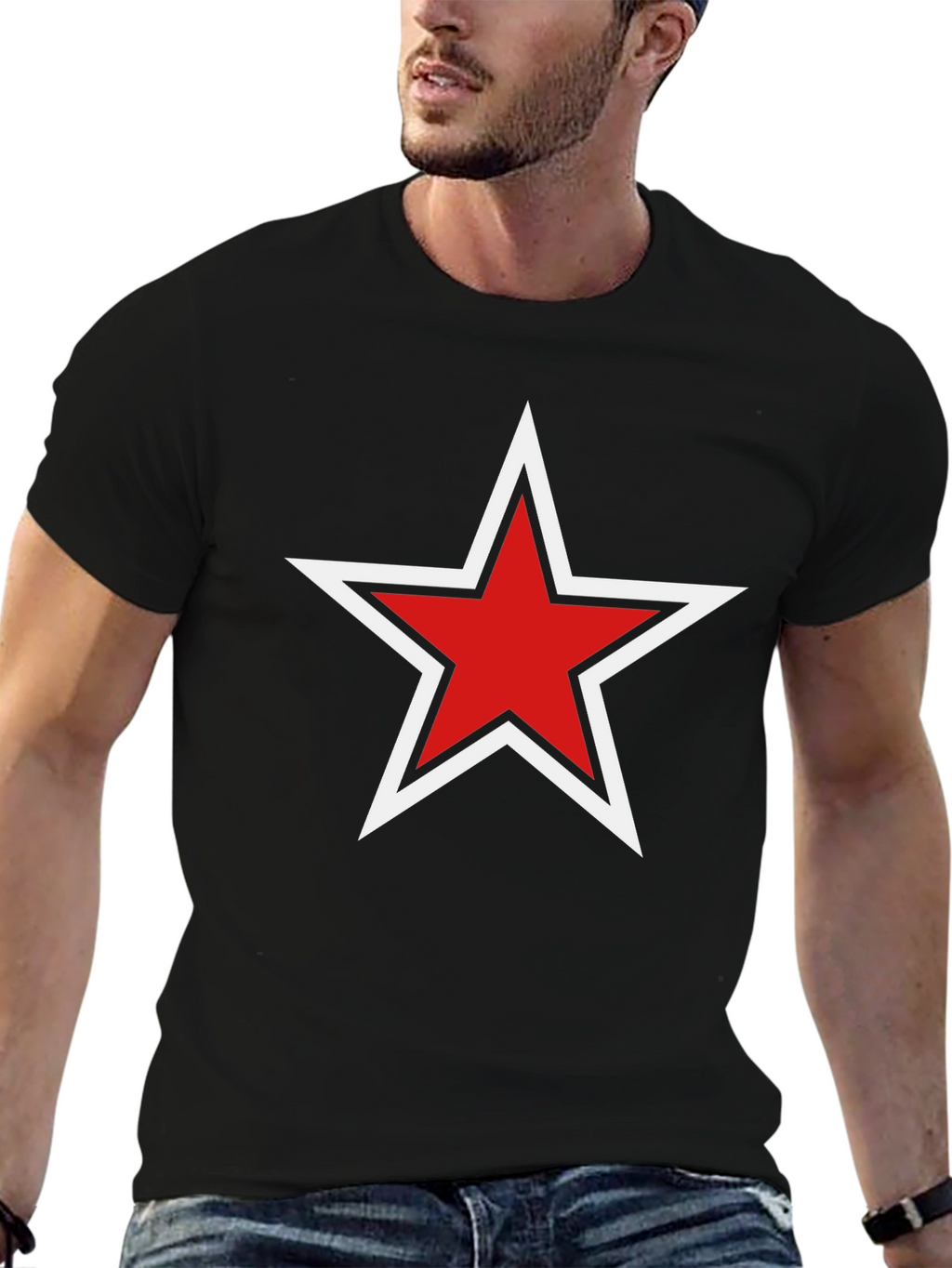 Red Star Graphic Black T-Shirt - Stylish Unisex Tee