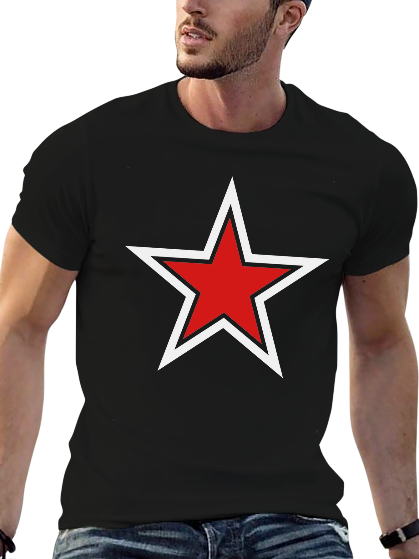 Red Star Graphic Black T-Shirt - Stylish Unisex Tee