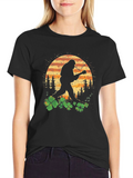 Bigfoot Guitar Irish Shamrock T-Shirt