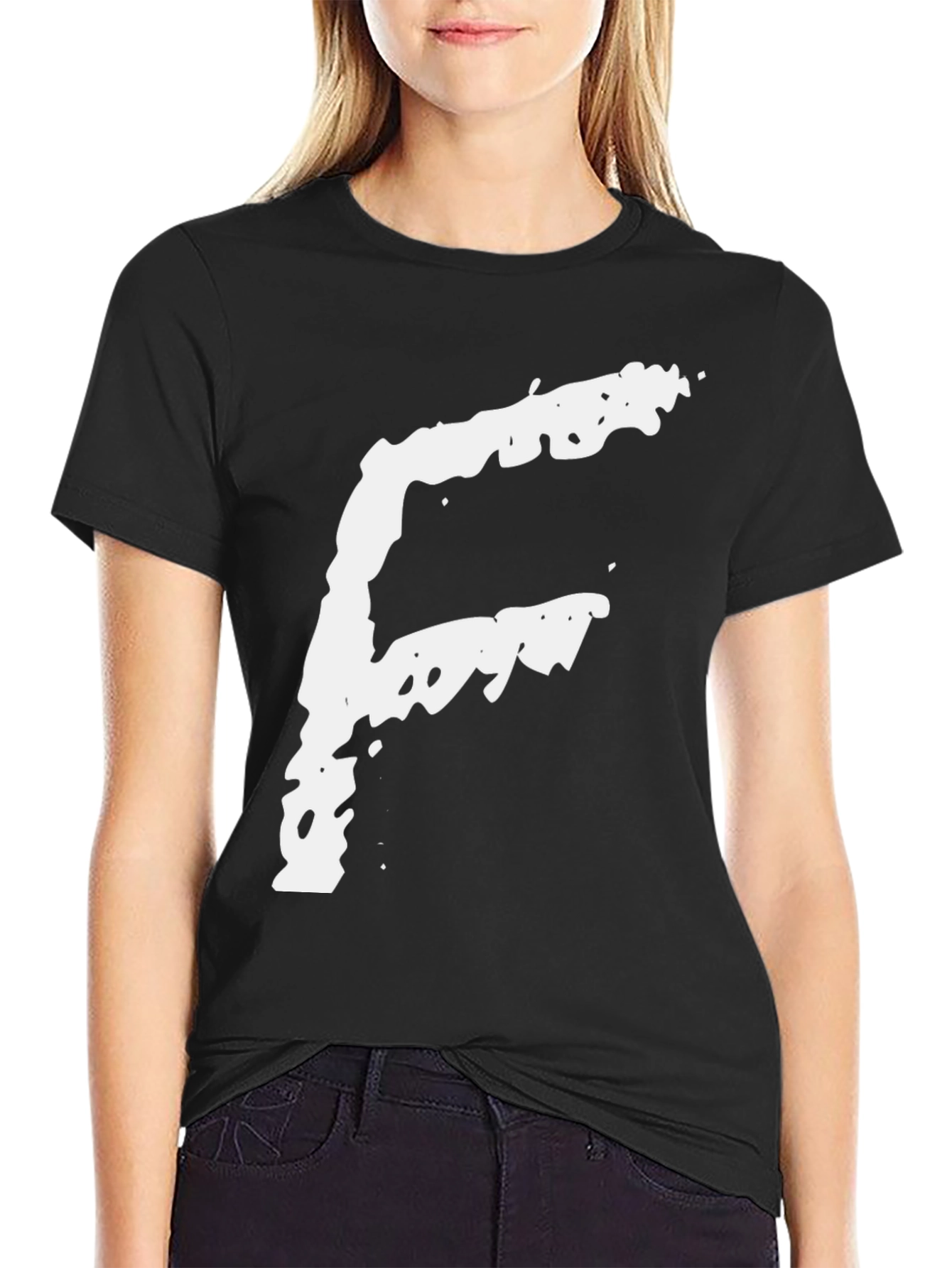 Bold Graphic Tee - White G Print on Black