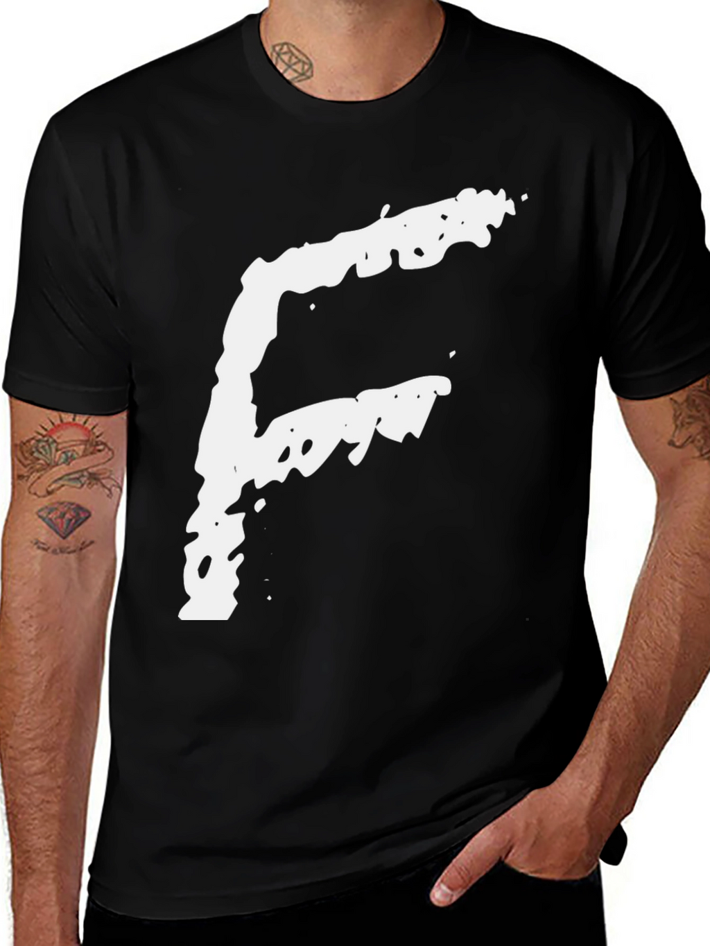 Bold Graphic Tee - White G Print on Black
