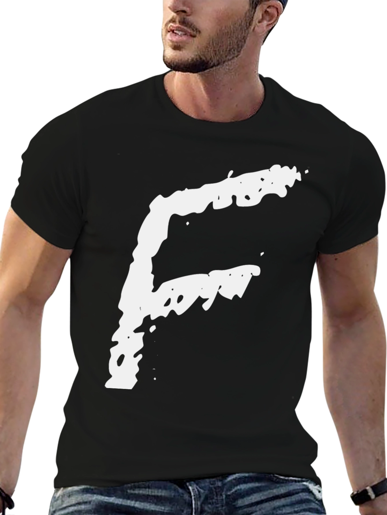 Bold Graphic Tee - White G Print on Black