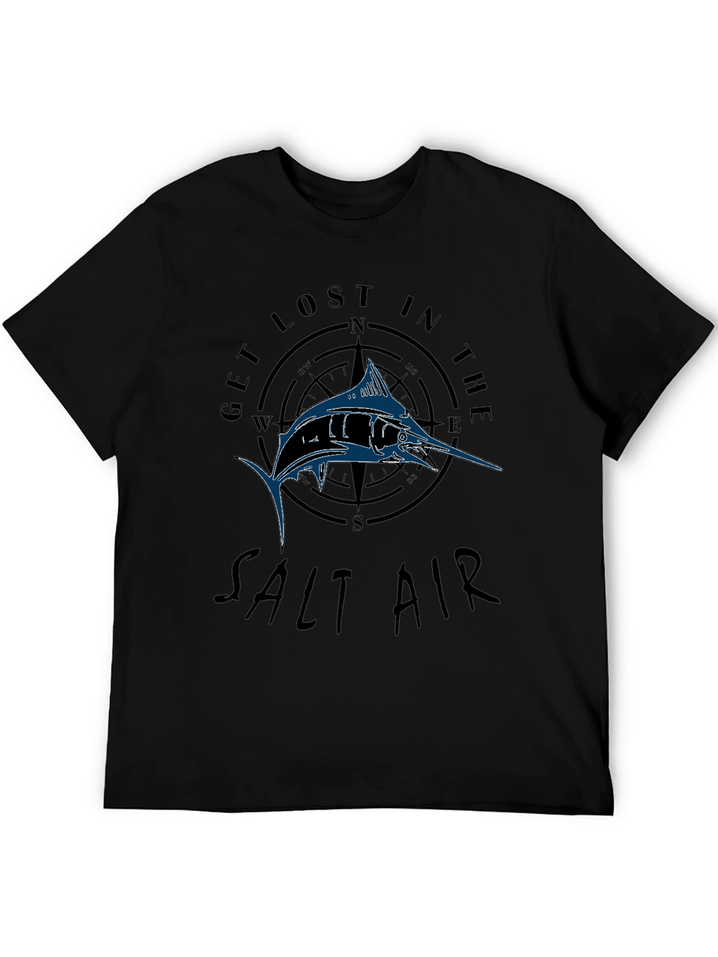 Get Lost in the Salt Air Black Graphic T-Shirt