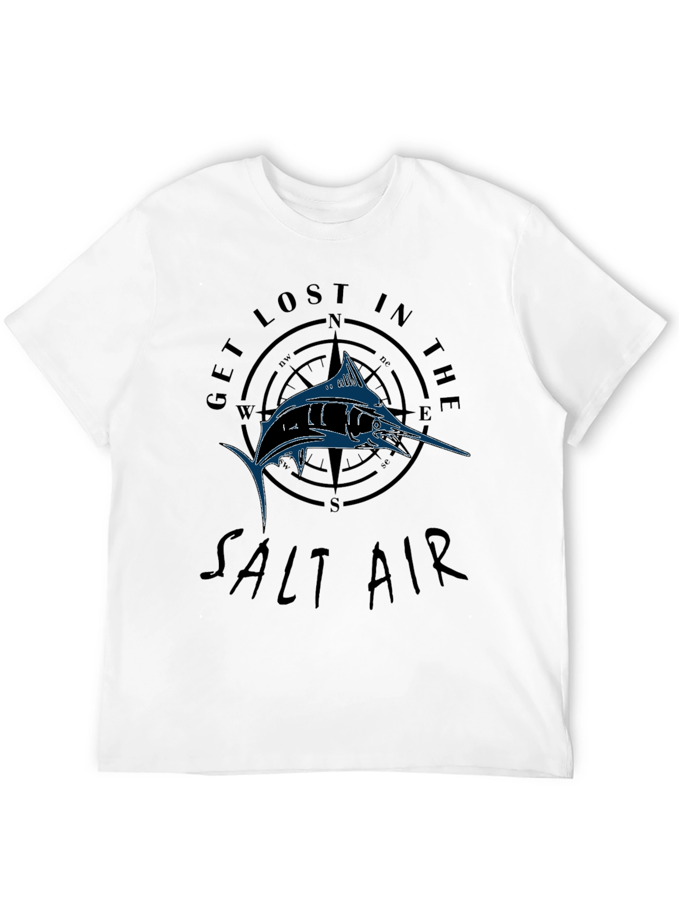 Get Lost in the Salt Air Black Graphic T-Shirt