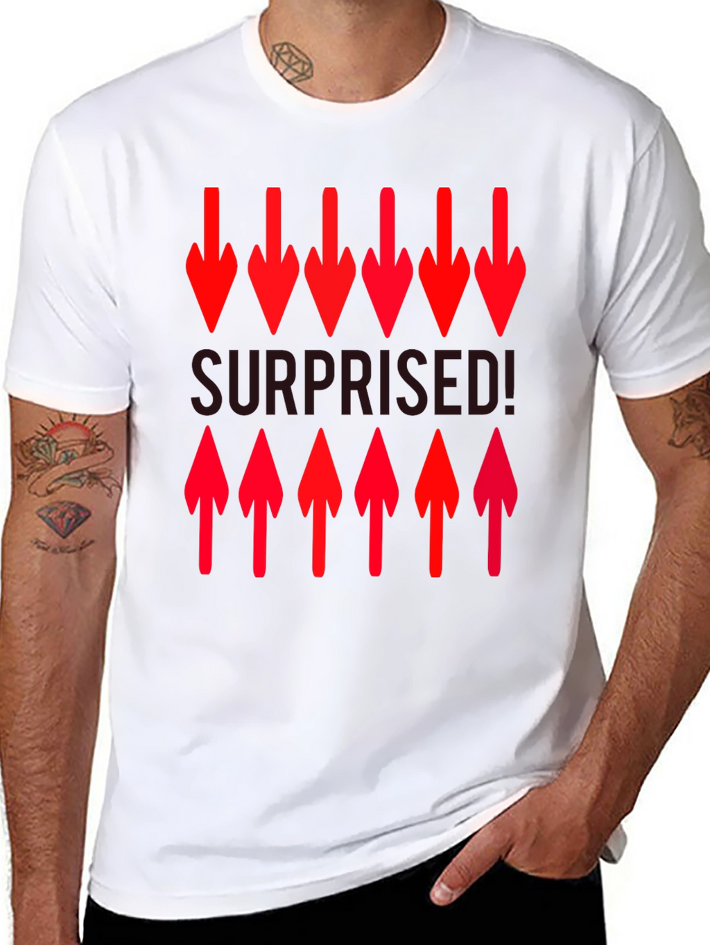 Surprised! Graphic Print Crew Neck T-Shirt