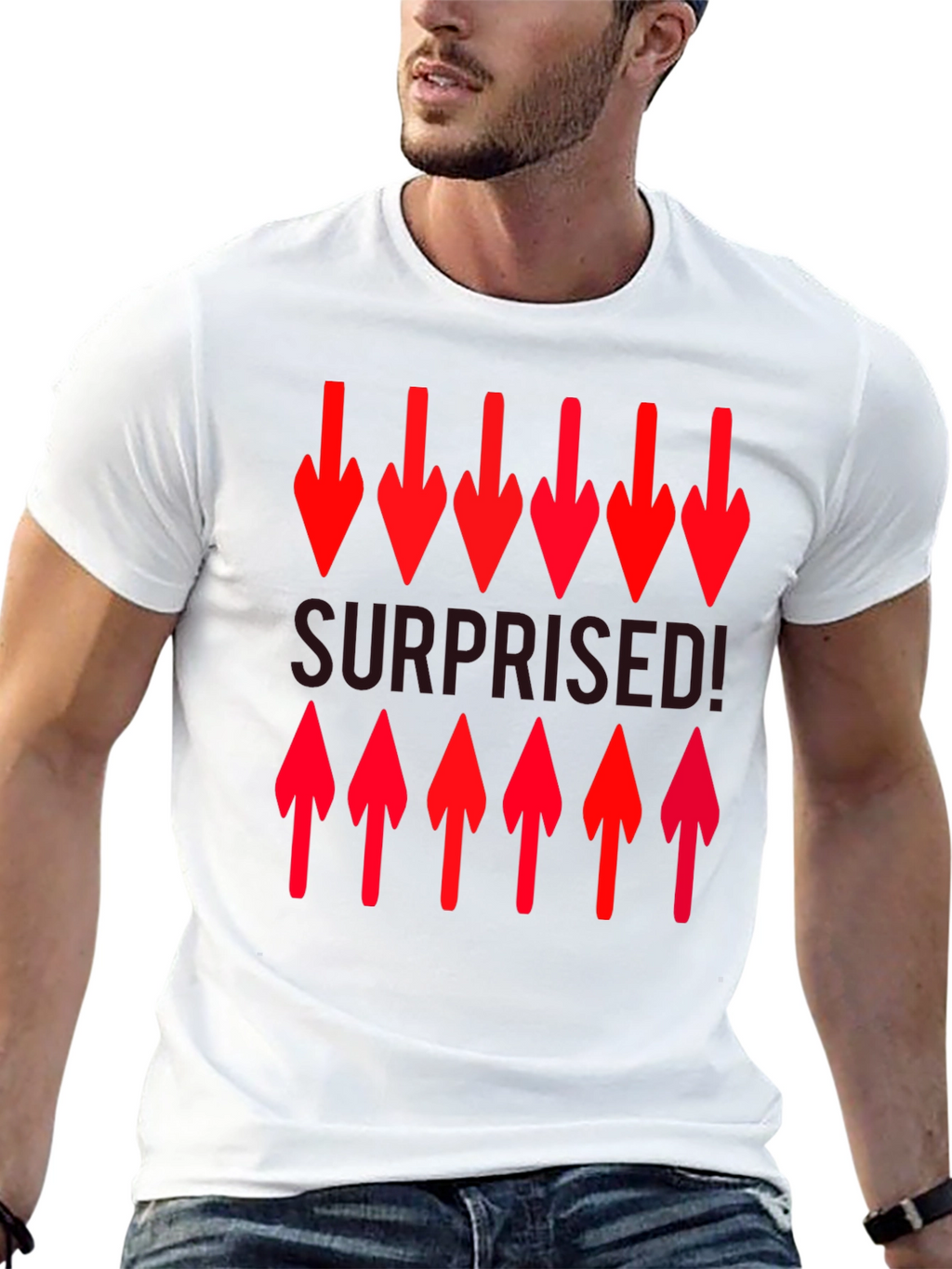Surprised! Graphic Print Crew Neck T-Shirt