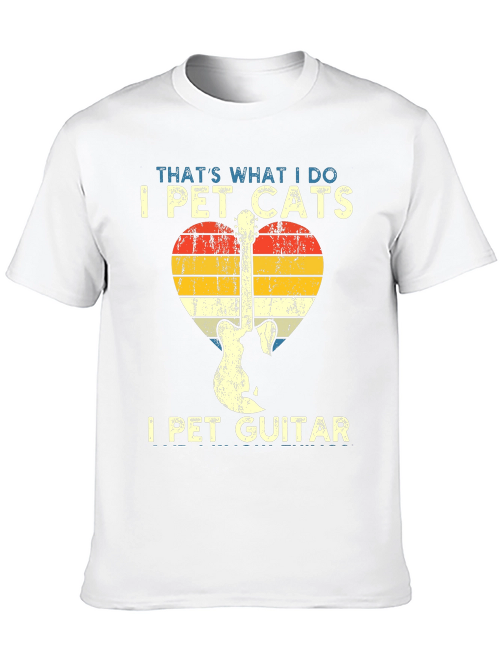 I Pet Cats & Guitar T-Shirt