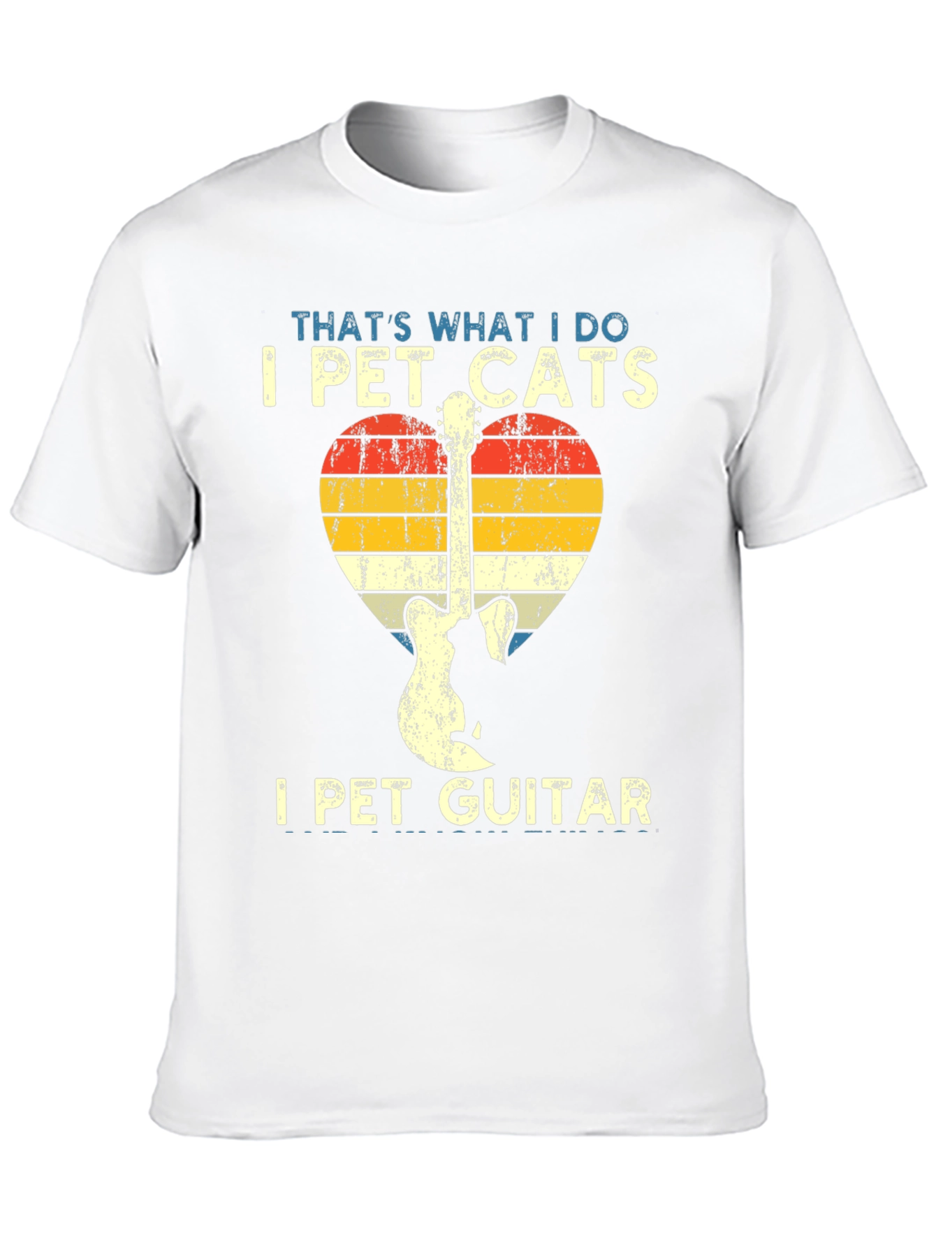 I Pet Cats & Guitar T-Shirt